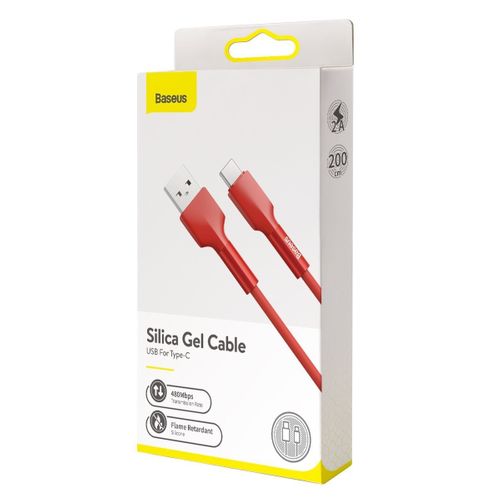 Kabel Usb-C Baseus Silica Gel, 2A, 2M (Czerwony) na Arena.pl