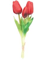 TULIPAN SILIKONOWY TULIPANY BUKIET 3 sztuki 29 cm CZERWONE