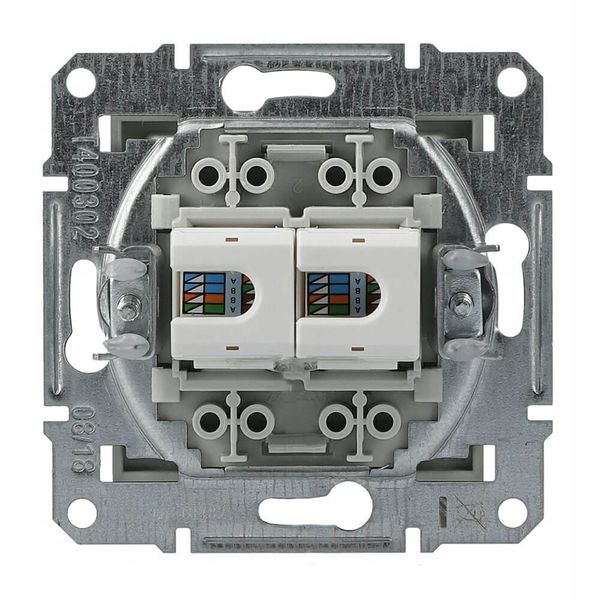 Gniazdo komputerowe 2x kat.5e UTP aluminium zdjęcie 3