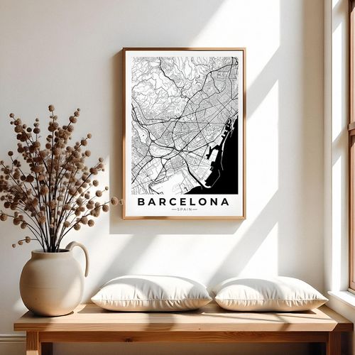 Plakat mapa mapy miasta Barcelona 70x100 cm na Arena.pl