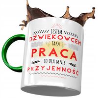 Kubek Zielony Dźwiękowca Jestem Dźwiękowcem Z Nadrukiem Ze Zdjęciem