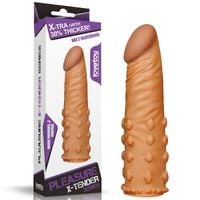 realistyczna przedłużka na penisa lovetoy brązowa 18 cm