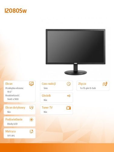 AOC 19.5'' I2080Sw IPS Czarny na Arena.pl