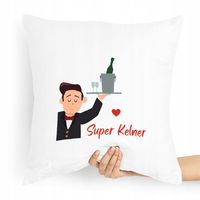 Poduszka Prezent Dla Kelnera Super Kelner Z Nadrukiem Ze Zdjęciem