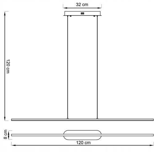 Lampa wisząca MONAKO LED długa nad stół nowoczesna 120cm 20W Wobako na Arena.pl