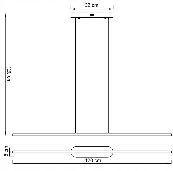 Lampa wisząca MONAKO LED długa nad stół nowoczesna 120cm 20W Wobako zdjęcie 2