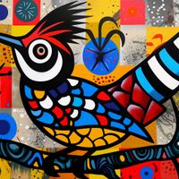 Plakat 90x90cm Ptak Na Wznak