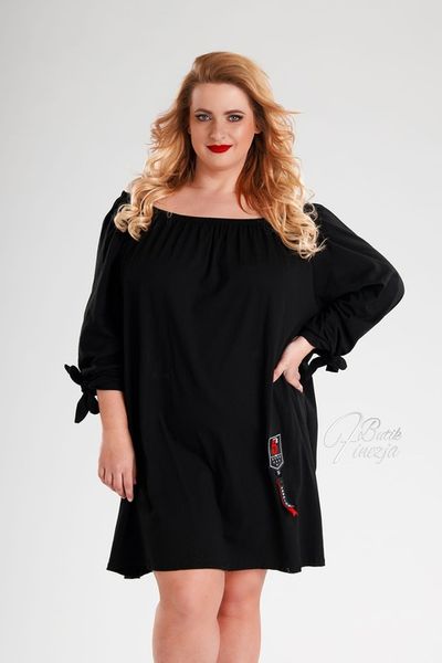 Tunika oversize sukienka czarna plus size zdjęcie 2