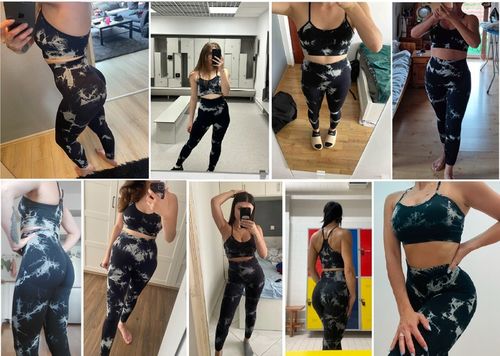 LEGGINSY SPORTOWE CZARNE DAMSKIE PUSH UP KOMPLET Stanik i Leginsy Top GYM L na Arena.pl