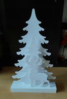 Dekoracja świąteczna drewniana lampa 10 LED renifer biała