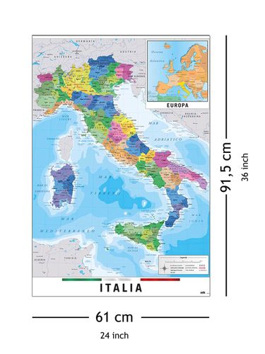 Mapa Włoch - plakat 61x91,5 cm na Arena.pl