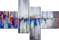 130CM 90 OBRAZ 4 ELEM ABSTRAKCYJNY WODOSPAD ŚCIENNY