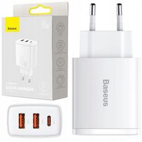 BASEUS SZYBKA ŁADOWARKA SIECIOWA 3xUSB USB-C 30W ZASILACZ DO TELEFONU AFC