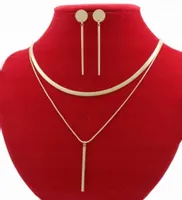 KOMPLET ZŁOTY STAL CHIRURGICZNA NASZYJNIK KOLCZYKI PATYCZKI