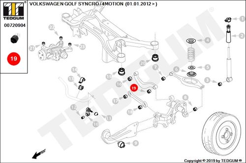VW GOLF TULEJA DRĄŻKA TYLNEGO 04- na Arena.pl