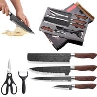 Zestaw noży kuchennych z akcesoriami noże nożyczki kuchenne obieraczka