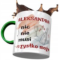 Kubek Zielony Dla Aleksandry Koleżanki Żony Z Nadrukiem Ze Zdjęciem