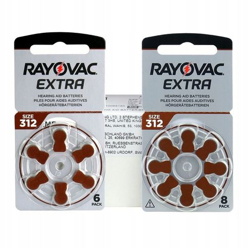 RAYOVAC EXTRA 312 / PR41 - wydajne baterie do aparatów słuchowych - 60 na Arena.pl