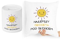 Dla Geodety Zestaw Poduszka + Skarbonka Prezent Z Nadrukiem Ze Zdjęciem