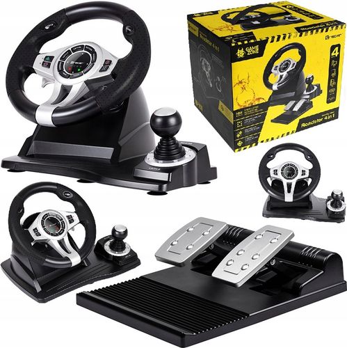 2 x Kierownica do gier z pedałami 4w1 PS4 PC PS3 XBOX ONE BIEGI DO KOMPUTER na Arena.pl