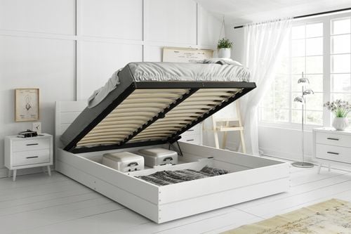 łóżko 160x200 z materacami pojemnikiem stelaż Montana na Arena.pl