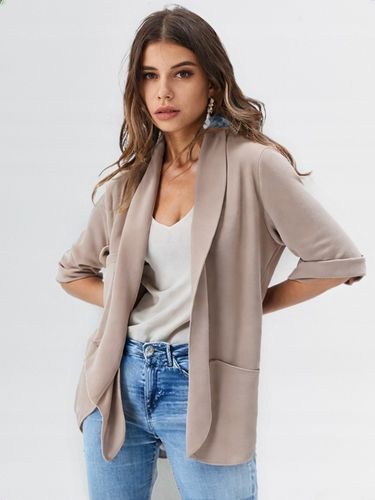 Marynarka damska żakiet NARZUTKA elegancka model MIA damska BEŻOWY na Arena.pl