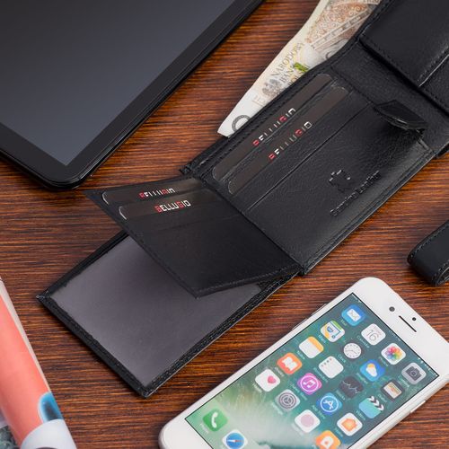 skórzany portfel męski z zabezpieczeniem rfid czarny na Arena.pl