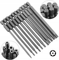 Bity Długie TORX 11szt 100mm Klucz Zestaw 1/4 Cala