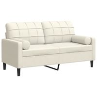 2-osobowa sofa z poduszkami, kremowa, 140 cm, aksamit