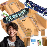 ZESTAW FINGERBOARD MINI DESKOROLKI RAMPA SKATEPARK + 2 DESKOROLKI