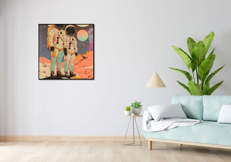 Plakat 80x80cm Astrounauci Kosmonauci zdjęcie 4