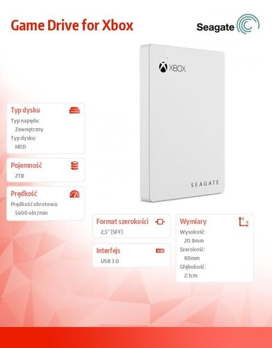 Seagate Xbox Drive 2TB 2,5 STEA2000417 White na Arena.pl