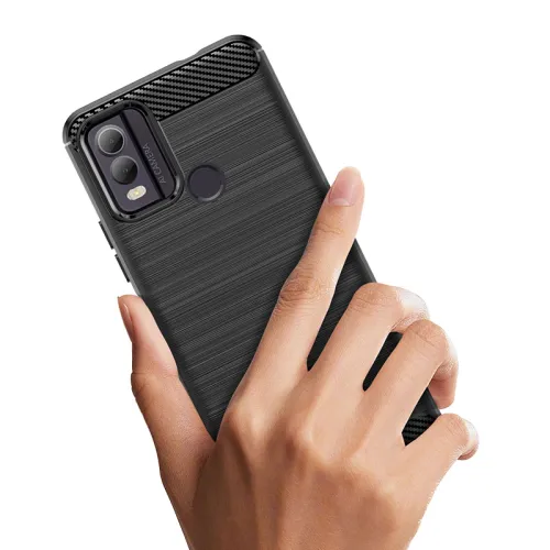 etui silikonowe carbon case do nokia c22 - czarne na Arena.pl