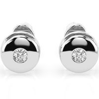 kolczyki z białego srebra 925 z diamentem (brylantem) 0,08 ct lab