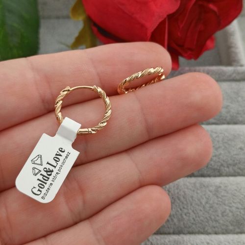 Złote kolczyki codzienne kółka skręcane dla kobiety pozłacane na prezent na Arena.pl