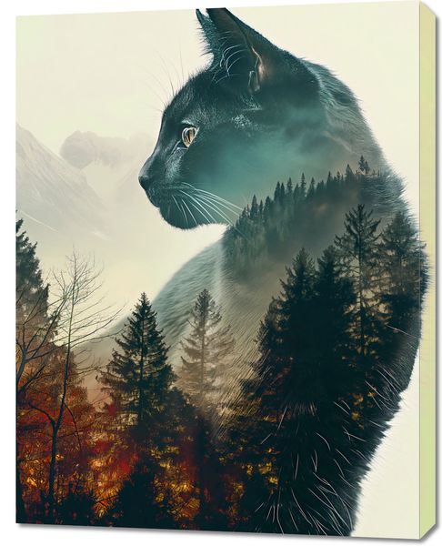 Obraz 70x90cm Koci Duch Lasu zdjęcie 1
