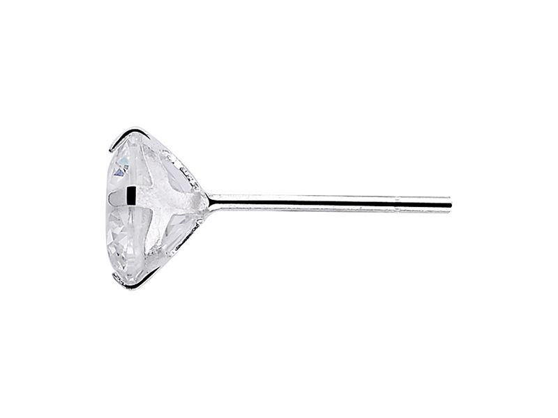 Delikatne okrągłe srebrne kolczyki białe cyrkonie srebro 925 1COW6E zdjęcie 2