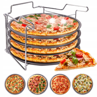 Zestaw 4 blach form do pizzy ze stojakiem forma 30cm KAMILLE
