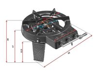 PALNIK GAZOWY TABORET ŻELIWNY KUCHENKA 9,8kW ZESTAW REDUKTOR WĄŻ
