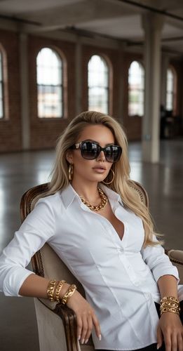 Koszula Damska Dopasowana elegancka bawełna długi rękaw Slim Fit na Arena.pl