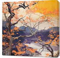 Obraz 70x70cm Złota Jesień nad Jeziorem