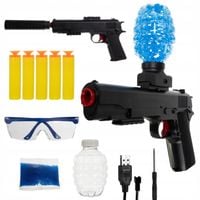 PISTOLET KARABIN AUTOMATYCZNY NA KULKI ŻELOWE AKUMULATOR OKULARY + KULKI