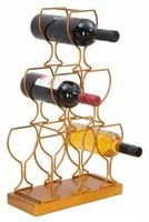 Stojak na wino, 6 butelek, złoty, 31 x 12 x 53 cm