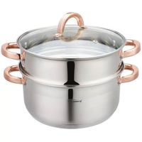 2 x Parowar garnek do gotowania na parze 3 el stalowy 24cm Klausberg