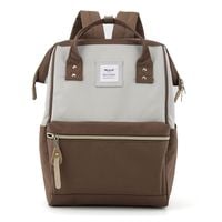 Plecak Himawari na laptopa z portem USB brązowo-szary