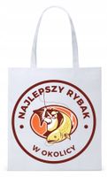 Dla Wędkarza Rybaka Torba Eco Biała Shopper Z Nadrukiem Ze Zdjęciem