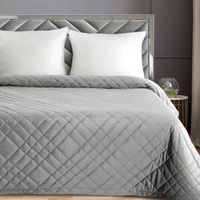 Narzuta szara welur RIA6 220X240 cm hotpress efekt 3D