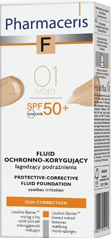 PHARMACERIS F Fluid korygujący 01 IVORY SPF50 30ml zdjęcie 4