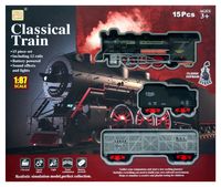 Kolejka z zestawem torów oraz z dźwiękiem i światłem