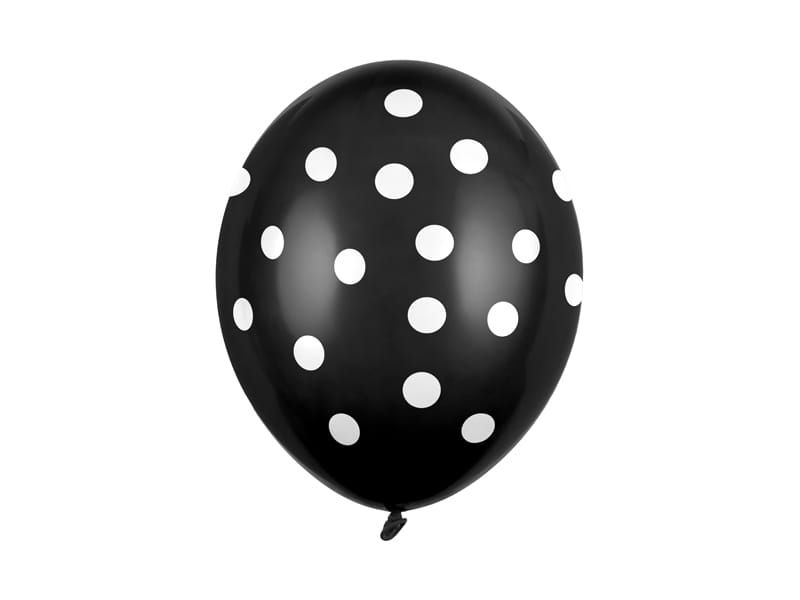 Balony 30cm, Kropki, Pastel Black zdjęcie 1